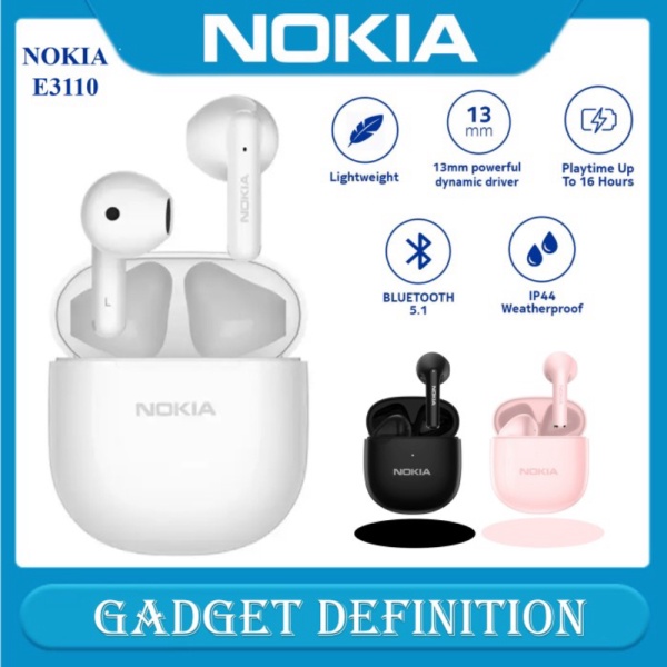 Dijual Nokia True Wireless TWS Earphone E3500 / E3101 / 3100 / E1200 Headset - E3110 Merah Muda Mura