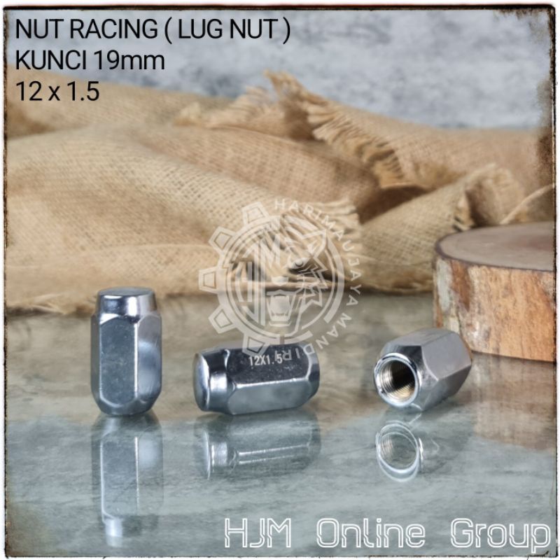 NUT RACING 19mm - MUR BAUT RODA RACING KUNCI 19 12 X 1.5 - 12 X 1.25