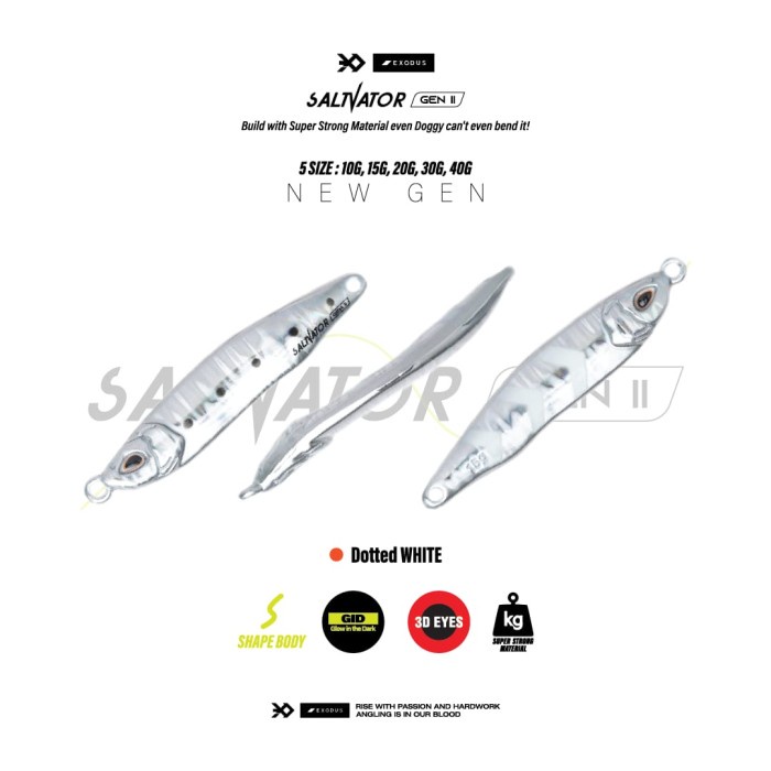 DISKON Exodus Saltvator Dotted White Micro Jig 10-40g MURAH