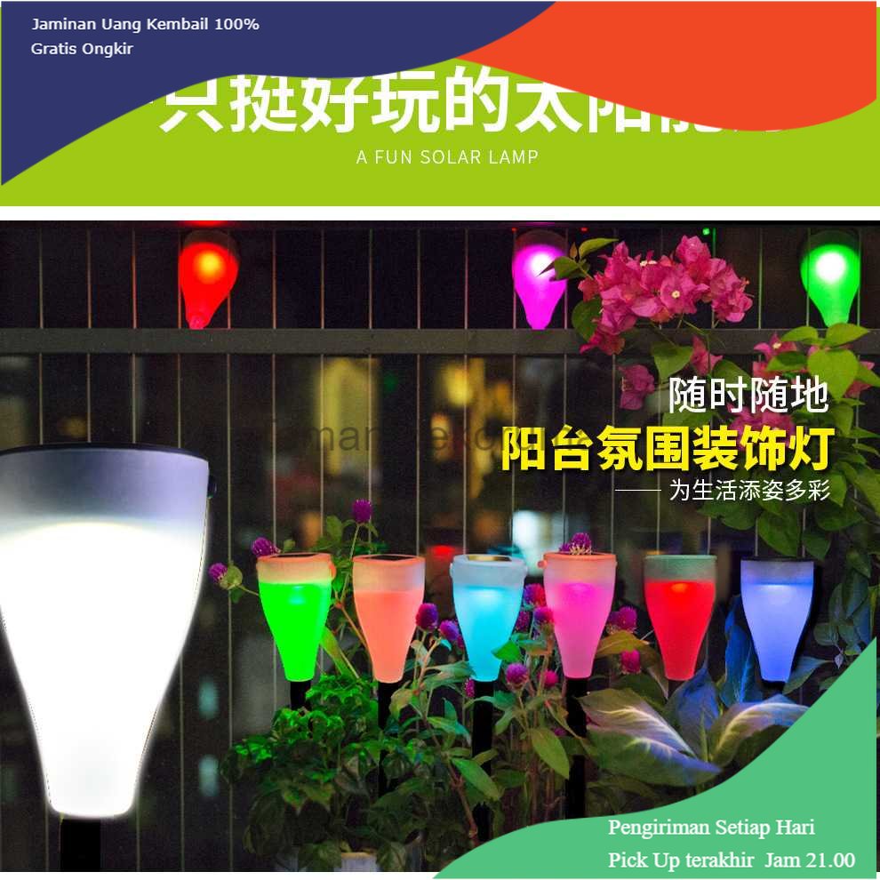 TD - LMP Pookin Lampu Taman Solar Panel Garden Decoration 7 Color 1 PCS - YL001