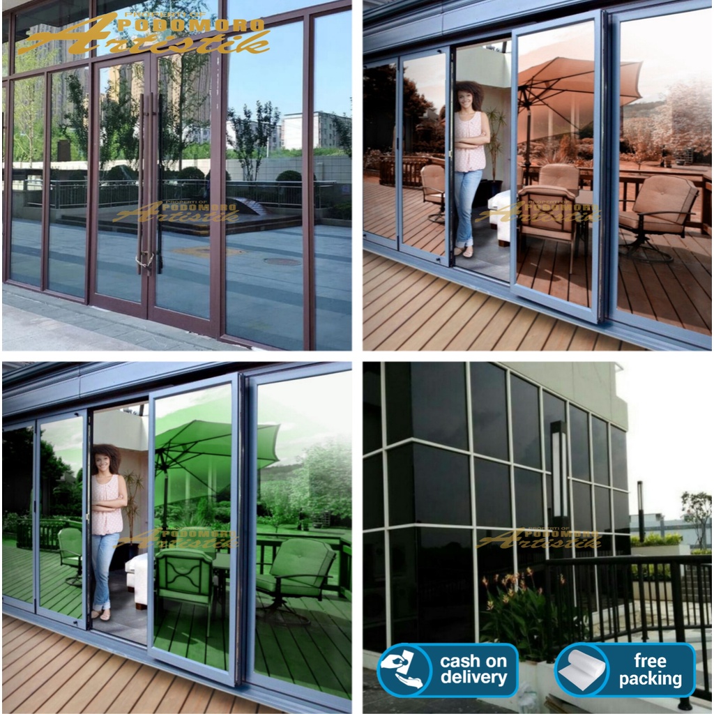 Stiker Kaca Film Jendela Rumah Sparta One Way Cermin Silver Baha Meteran