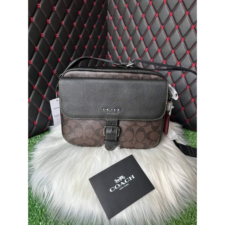 Tas Coach Hudson Crossbody Signature Mahogany / Brown Black
