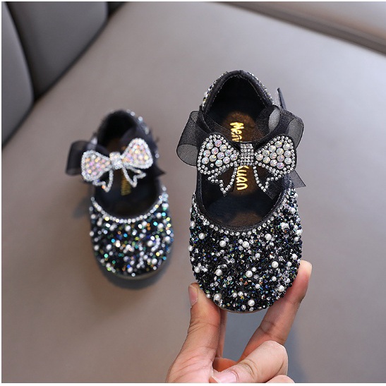 SEPATU PESTA ANAK CEWEK IMPORT BLINK MUTIARA PITA KUPU KUPU TENGAH 21-36 kode 656