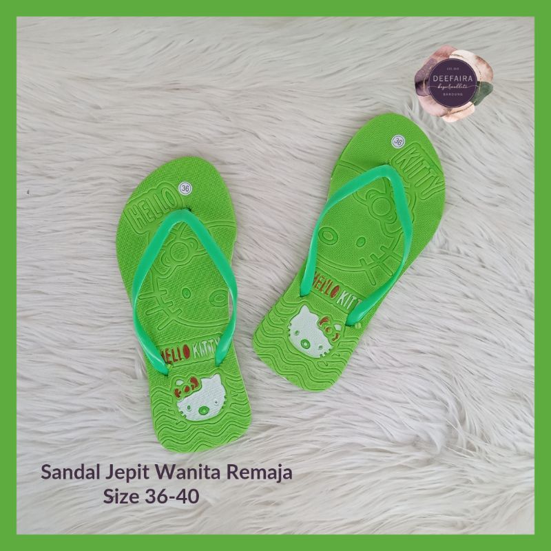 Sandal Jepit Simple Perempuan Model H3llok1tty Realpict