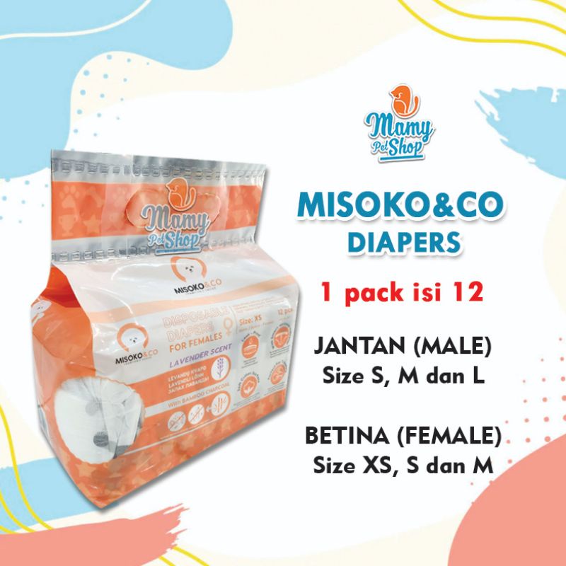 MISOKO&amp;CO DIAPERS POPOK ANJING KUCING