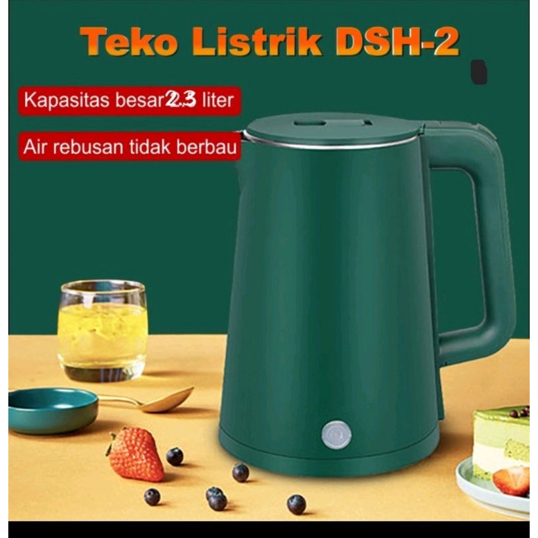 teko listrik 2 liter pemanas air anti bau