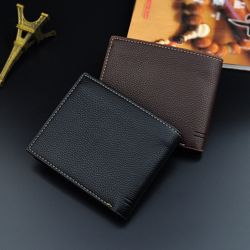 Dompet Lipat Pria Fashion Korea Style Kasual Motif Polos Multifungsi Dompet Cowok Men Wallet PU Satu7an D92