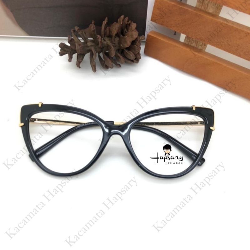 Kacamata Minus Antiradiasi Frame Wanita Cat eye 95709 | Anti UV Photocromic &amp; Bluecromic