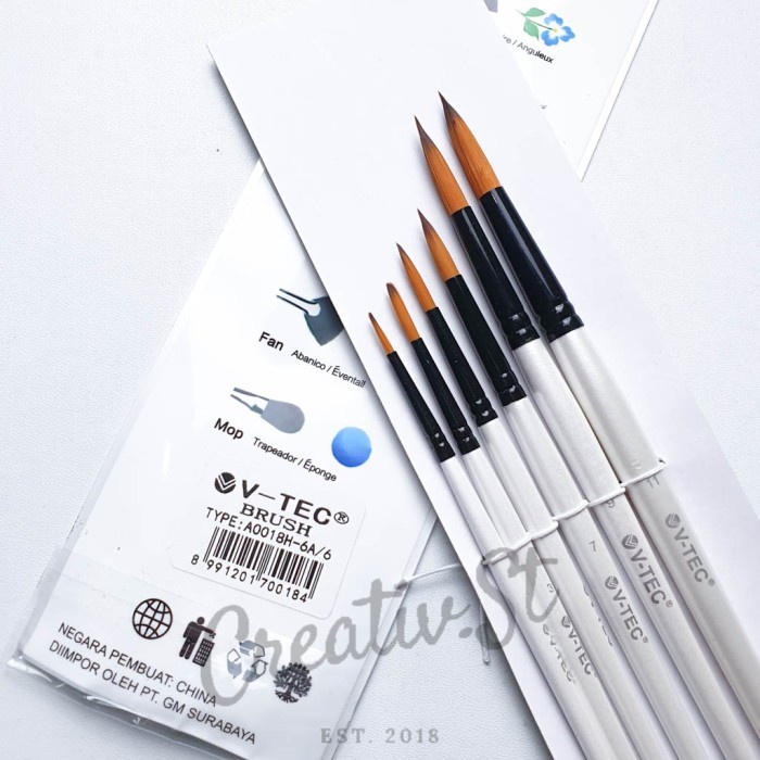 

Kulu Kuas Lukis Set V-Tec 0018H (1 Set) Art Brush