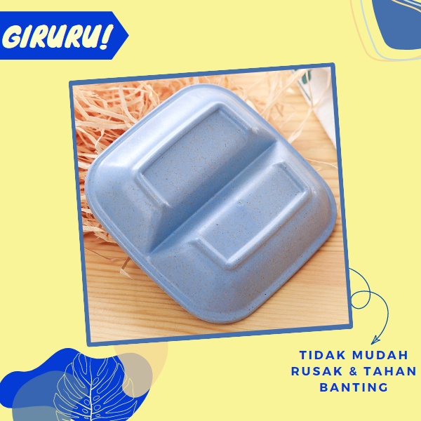 Piring Kecil / Piring Saus Sambel Kecap 2 Sekat / Piring Kecil Serbaguna / Piring Sambal / PIRING SAMBEL 2 SEKAT / PIRING SAUS BAHAN JERAMI / PIRING SAUS KECAP CABE 2 SEKAT MULTIFUNGSI / Mangkok Mini 2 Sekat Mangkuk Sambal Kecap Tempat Saos / Sauce Plate