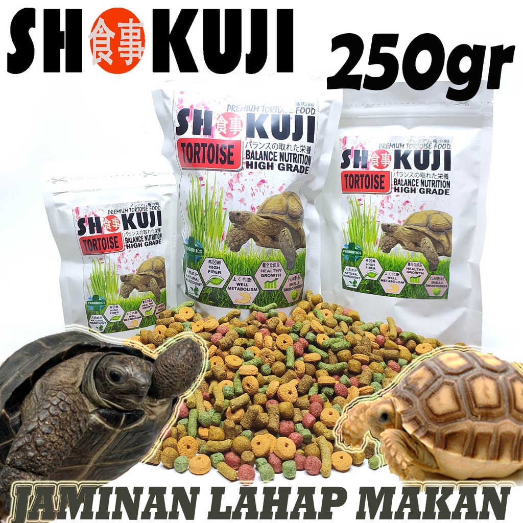 250GR SHOKUJI PAKAN MAKANAN PARDALIS SULCATA PELET ALDABRA RADIATA MAKANAN KURA KURA DARAT SULKATA C