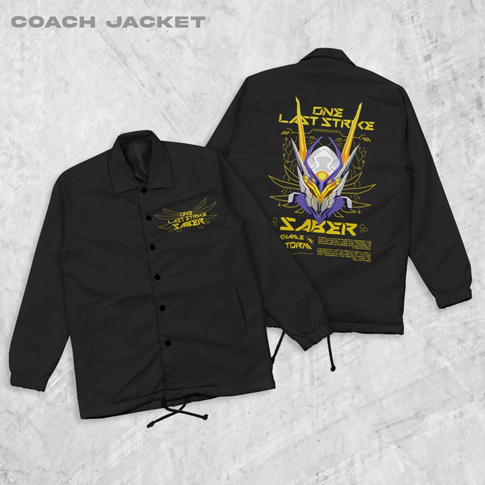 Fortglass SABER Coach Jaket Polos Pria Jaket Parasut Unisex Coach Pria Lengan Panjang