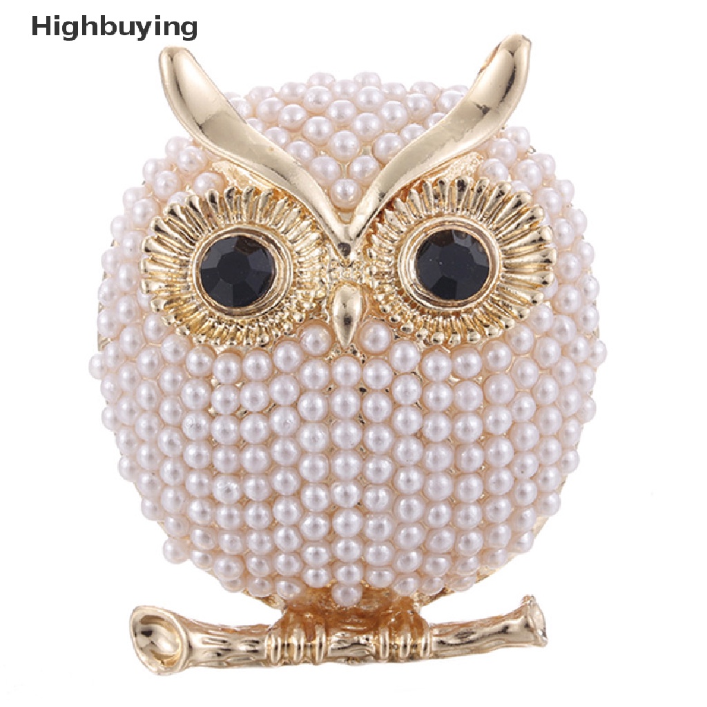 Hbid Owl Bros Pin Mutiara Lapis Emas Bros Lencana Baju Jas Perhiasan Aksesoris Glory