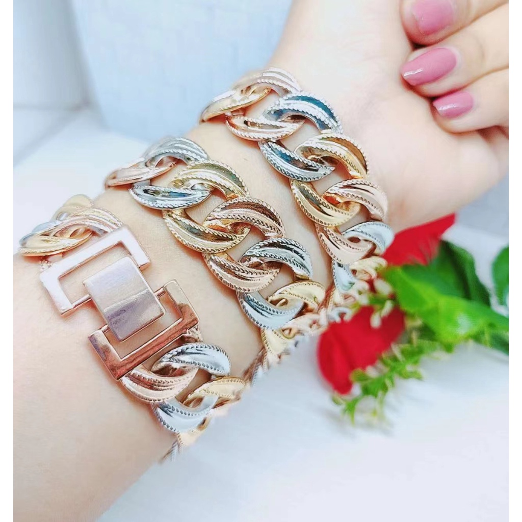 Gelang Xuping Terbaru Lapis Emas Perhiasan Wanita P12 (Lebar 19mm)