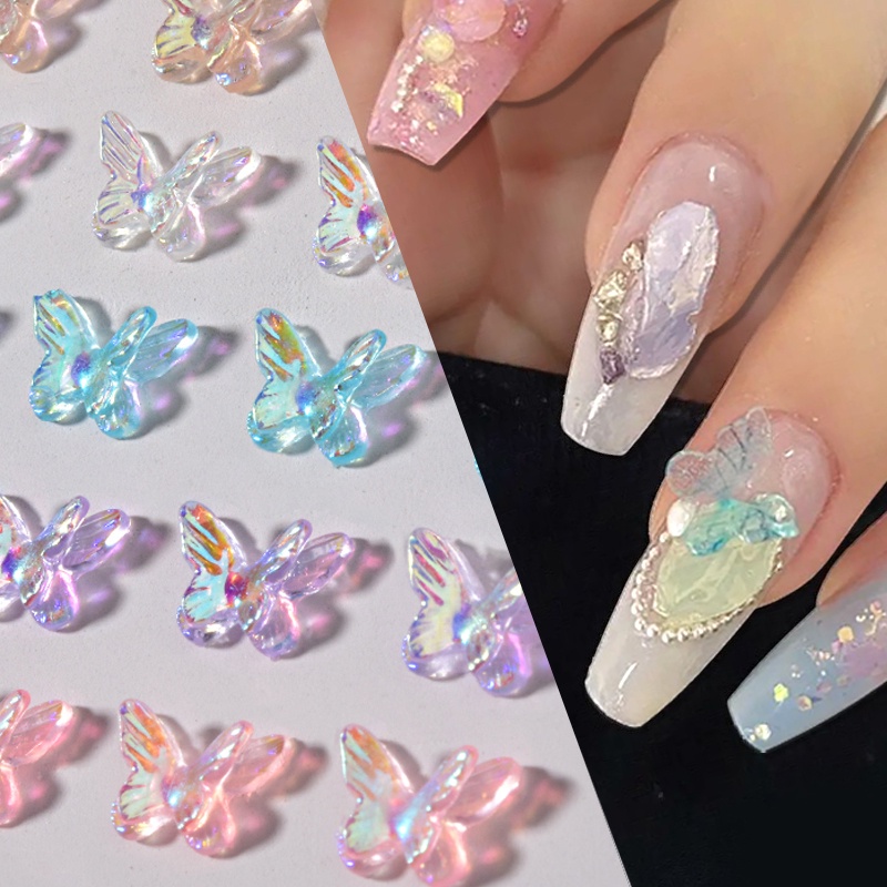 Ukuran Campur Tidak Teratur Manik-Manik Kuku Batu Mini Kaca Pink Ungu 3D Nail Art Dekorasi Glitter Berlian Imitasi Perhiasan Charms Aksesori