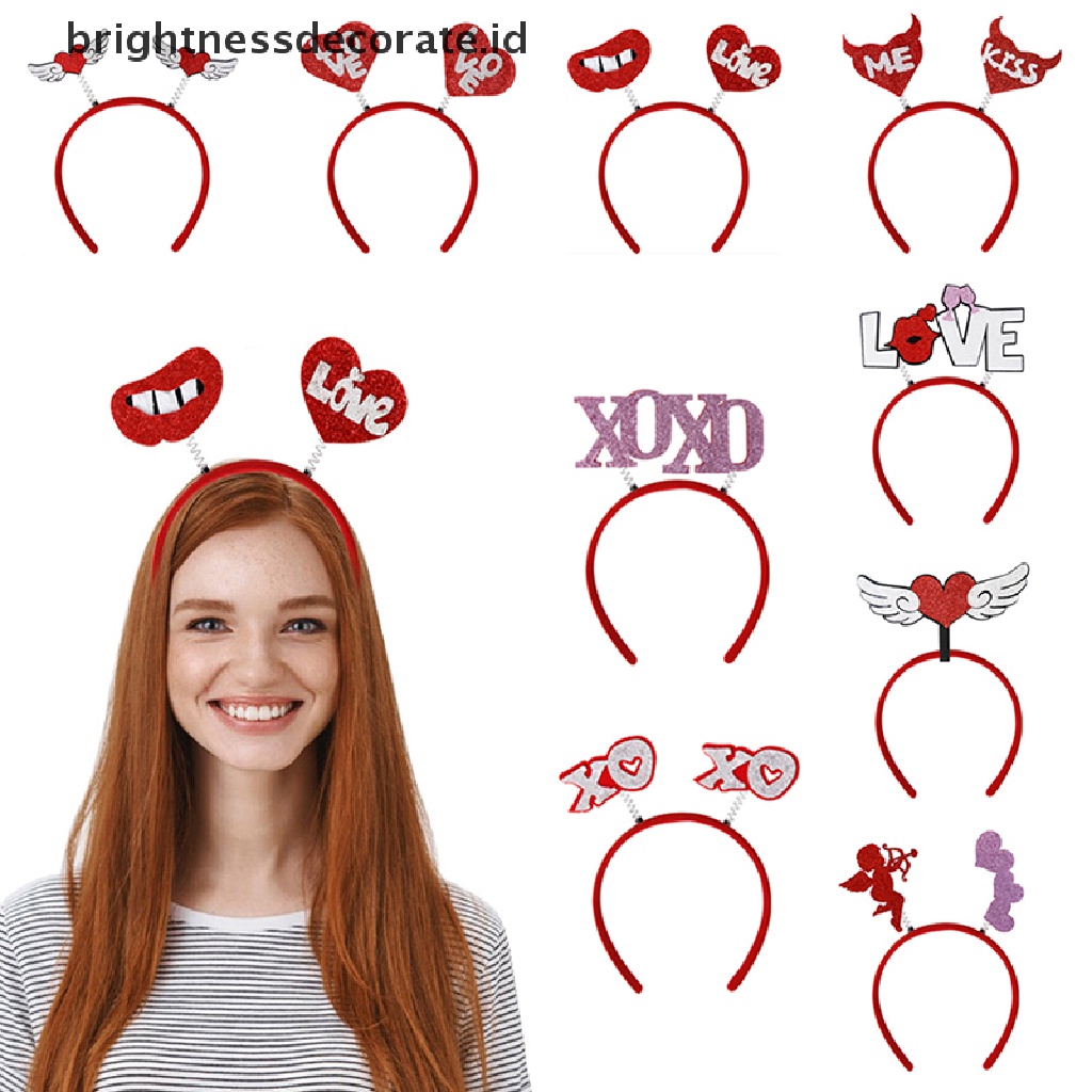 [Birth] 2023 Valenes Day Headband Party Decor Cinta Lucu Hairband Photo Booth Prop Aksesoris Rambut Aksesoris Dress [ID]