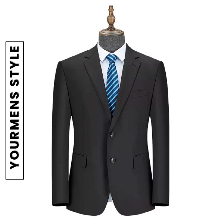 Jas Formal Hitam Pria Slimfit Model Kancing 2 High Twist Premium Full Furing Bagian Dalam Original Nikayu - Blazer Pria Warna Hitam Casual Slimfit Korean Style