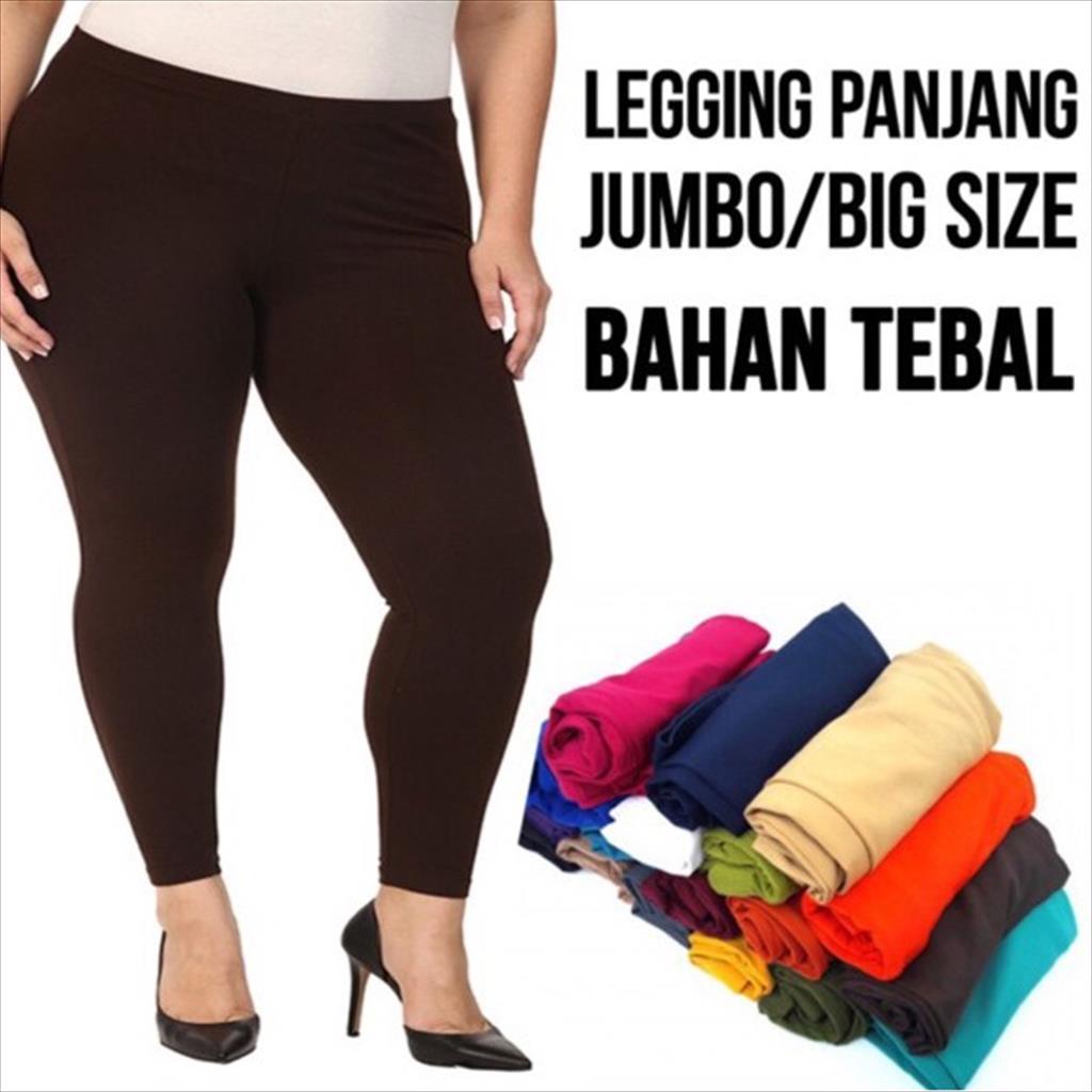 LS 854 - Legging / leging panjang dewasa ukuran jumbo big size bahan spandex warna polos