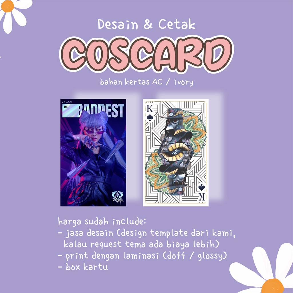 

COSCARD NAME CARD COSPLAYER DESAIN DAN CETTAK