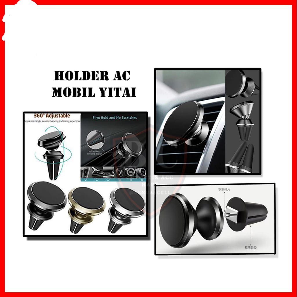 Holder magnet AC HD-68 mobil air Vent mount mobile hp magnetic car stand holder ac / car holder magnet 360° rotation universal HD-68