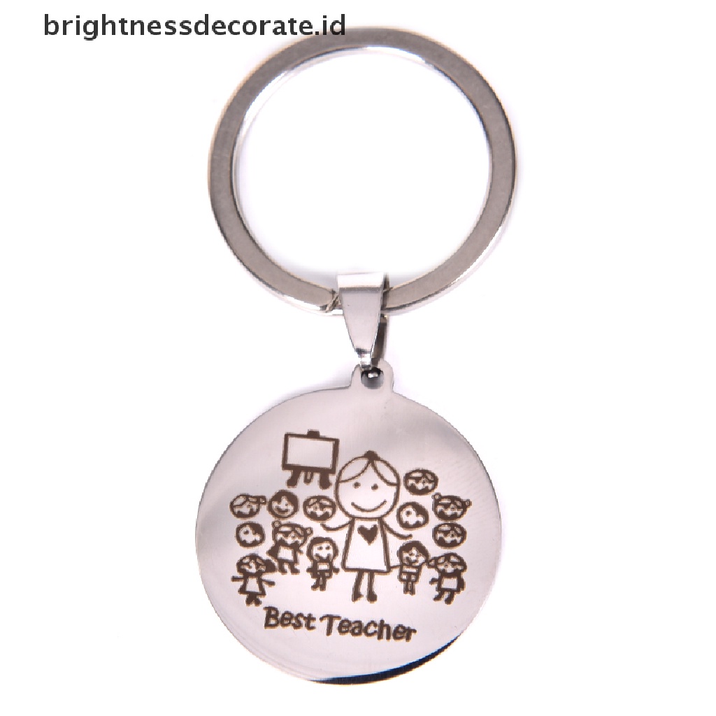 [Birth] Gantungan Kunci Grafir Thanks for Teacher Keychain Custom Nama Hadiah Untuk Guru New [ID]