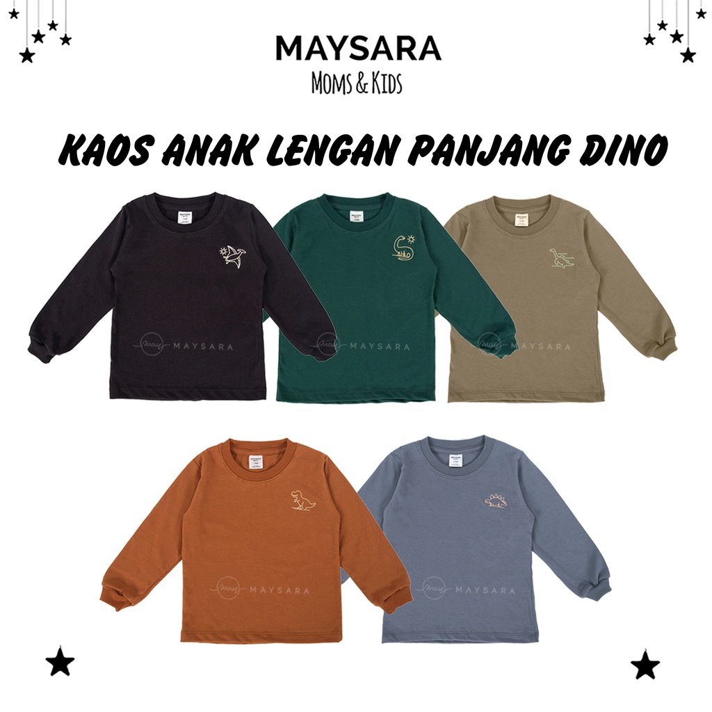 Kaos Anak Lengan Panjang Dinosaurus Dino Baju Anak Atasan Anak 12345 Tahun