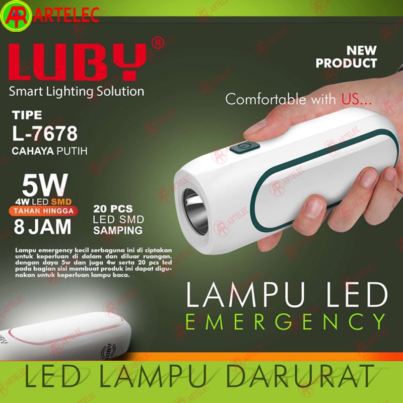Lampu Led Emergency LUBY L-7678 lampu darurat portable bisa di cas