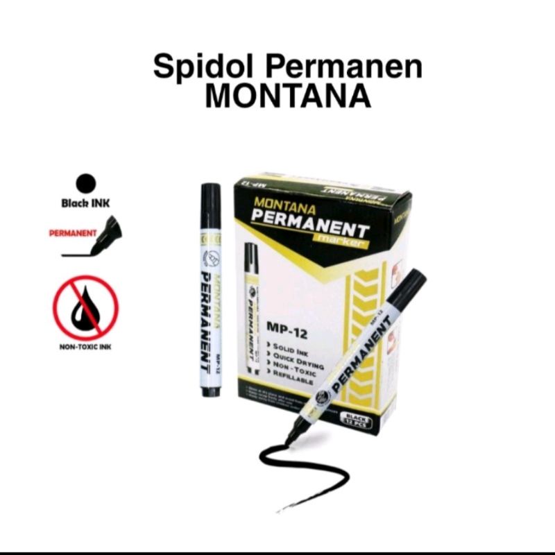 Spidol Permanen Putih Toyo Original &amp; Spidol Hitam Montana