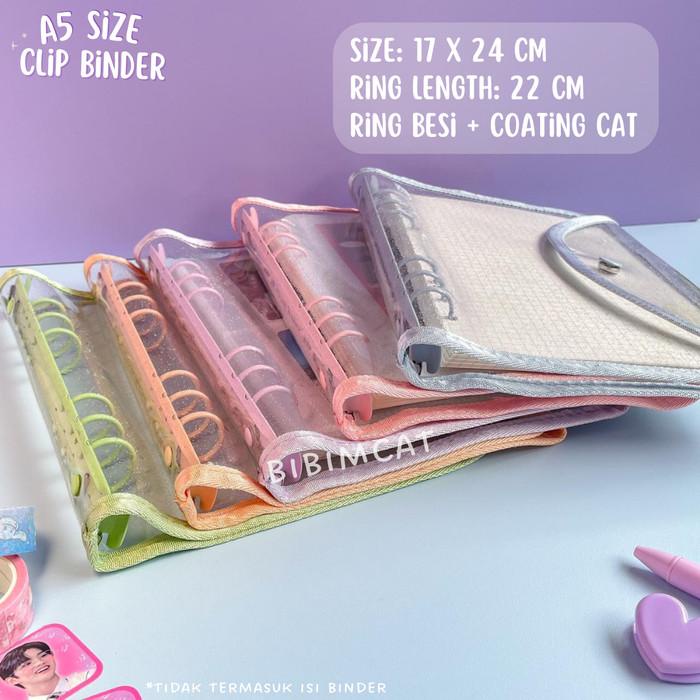 

(A5 Size) Binder Clip Photocard / PC Foto Album Glitter Buku Jurnal