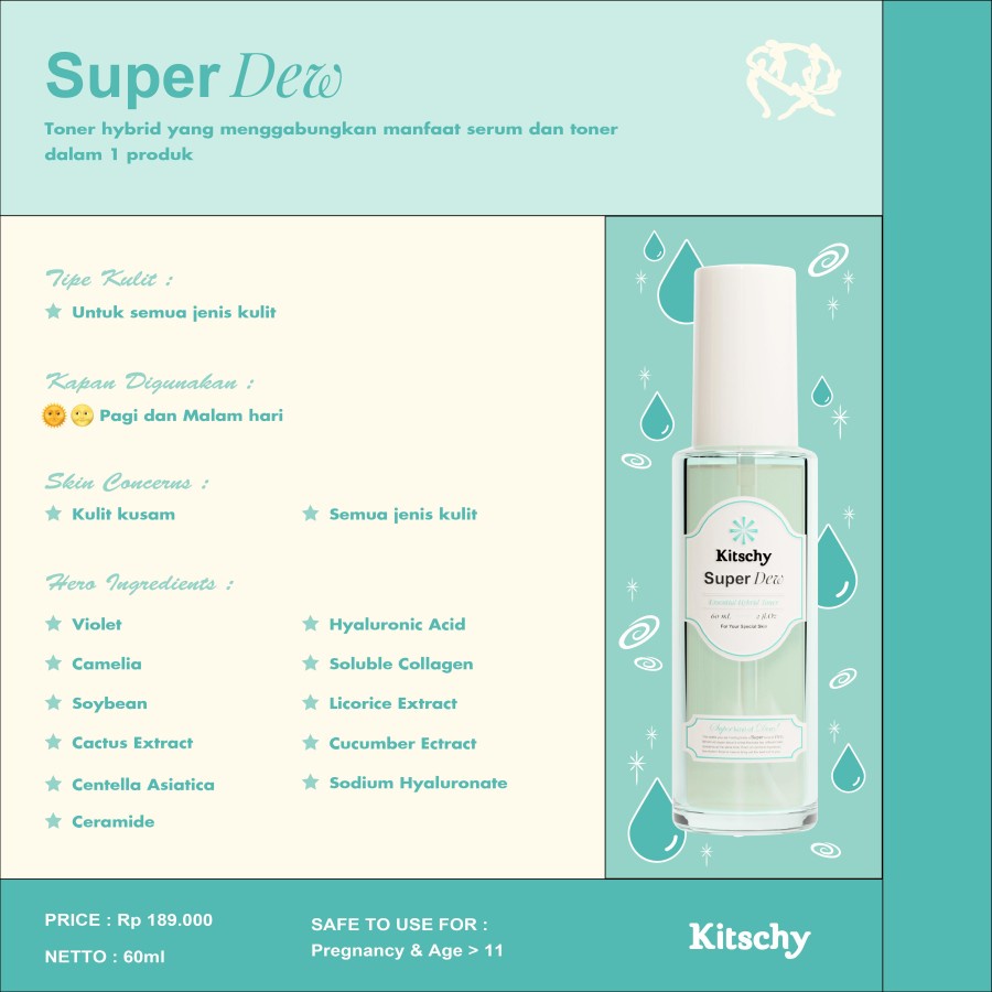 ❤ MEMEY ❤ KITSCHY Super Dew Essentials Hybrid Toner 60ml