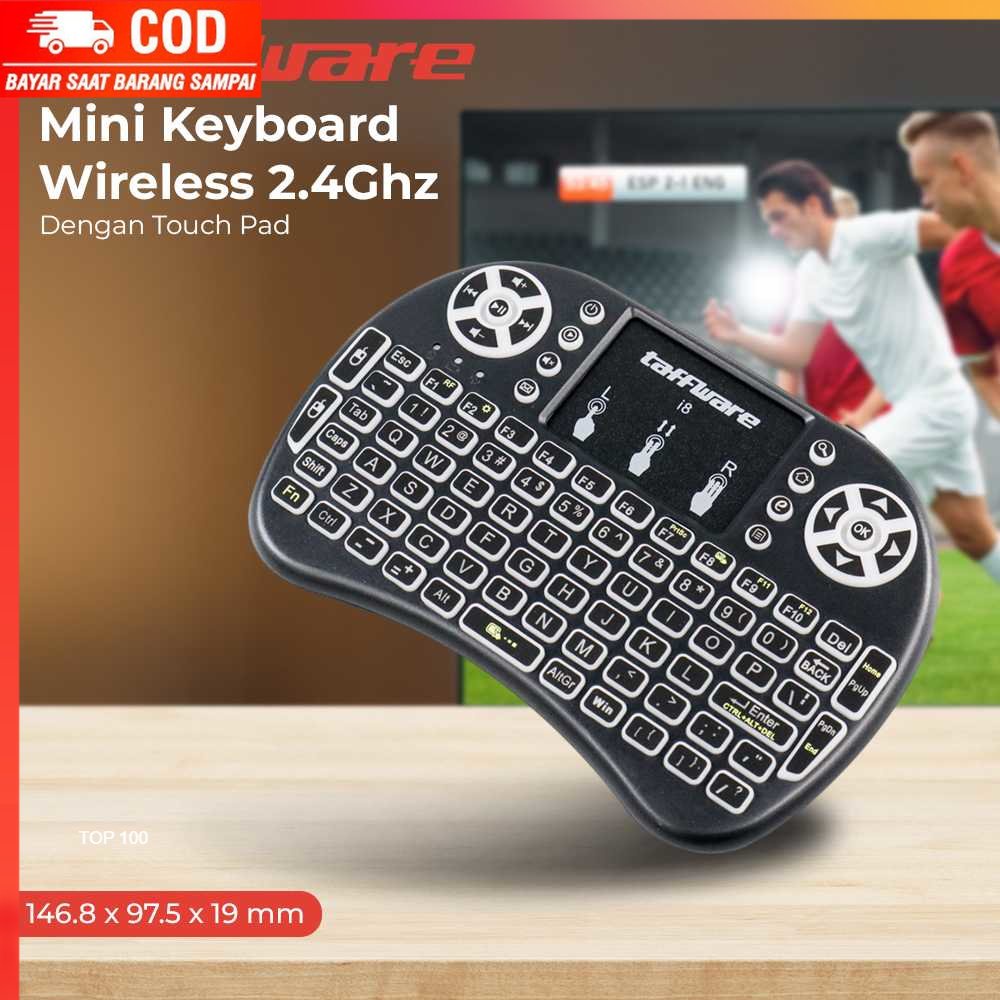 ( 100% BARANG ORI ) Taffware Air Mouse Wireless Mini Keyboard RGB 2.4GHz Dengan Touch Pad - I8