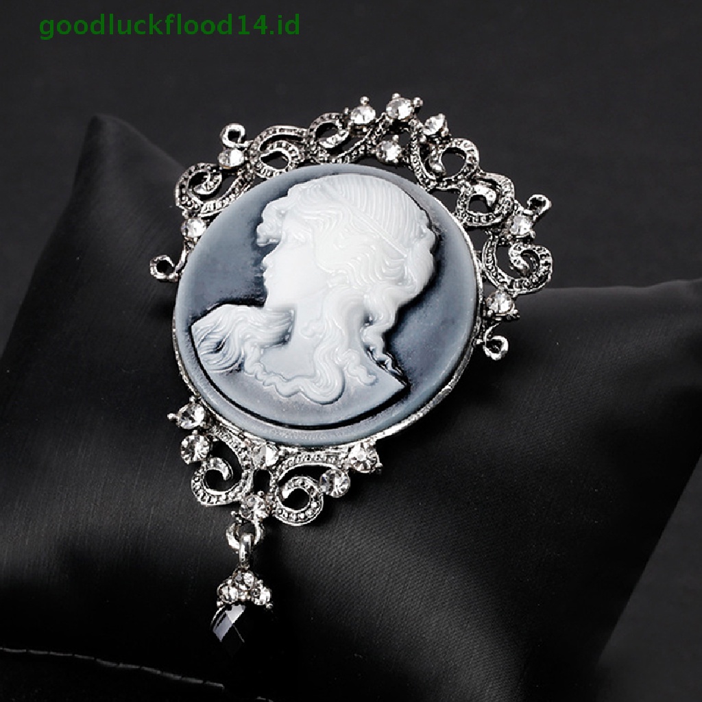 [GOOGFOUR] 1 Pcs Cameo Baru Victoria Gaya Kristal Pesta Pernikahan Wanita Liontin Bros Pin [TOP]