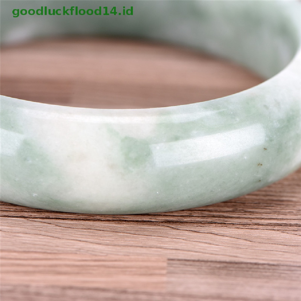 [GOOGFOUR] Gelang Bangle Permata Giok Hijau Alami Elegan Handmade Perhiasan Fashion [TOP]