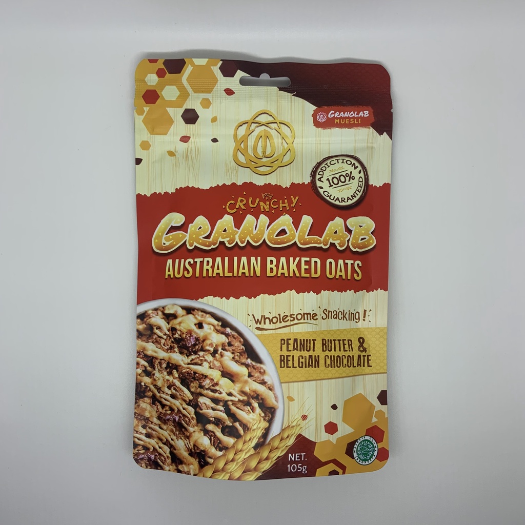 

Granolab Muesli - Granola Peanut Butter & Belgian Chocolate 105 gr. Snack Enak dan Sehat