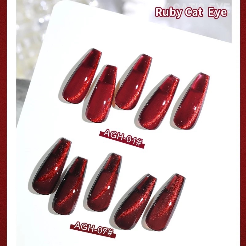 [FLASHES] AGH Ruby Cat Eye NAILS POLISH GEL KUTEK GEL 15ml Soak Off UV Gel