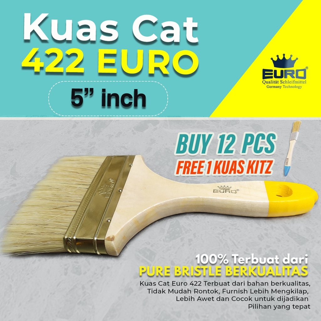 Kuas Cat tembok dinding ukuran 5 inch besar gagayang kayu EURO 422