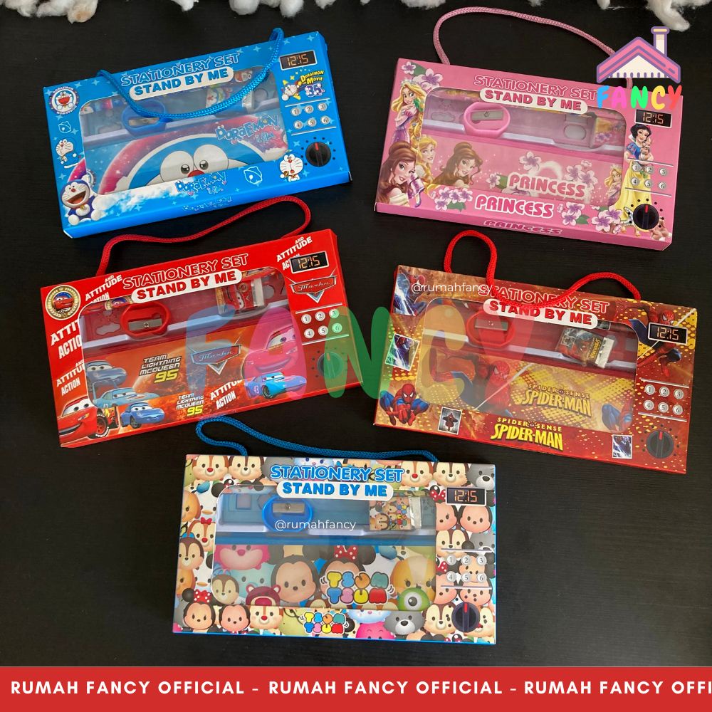 

[FREE BUBBLE WRAP] Paket Alat Tulis/ Study Set Fancy kode 3352 Spiderman / Princess / Doraemon / Tsum-tsum / Cars