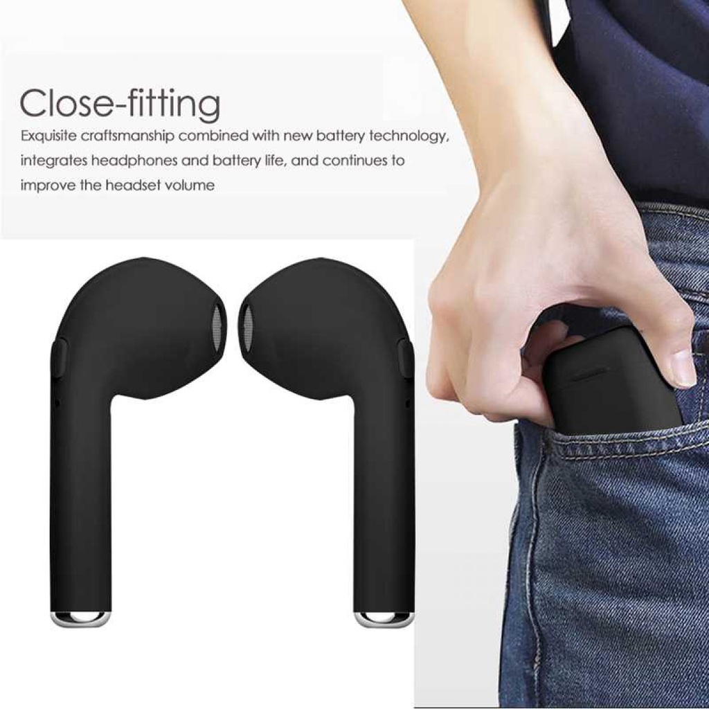 Mini Earphone Airpods Bluetooth 4.2 with Charging Case  i7S TWS