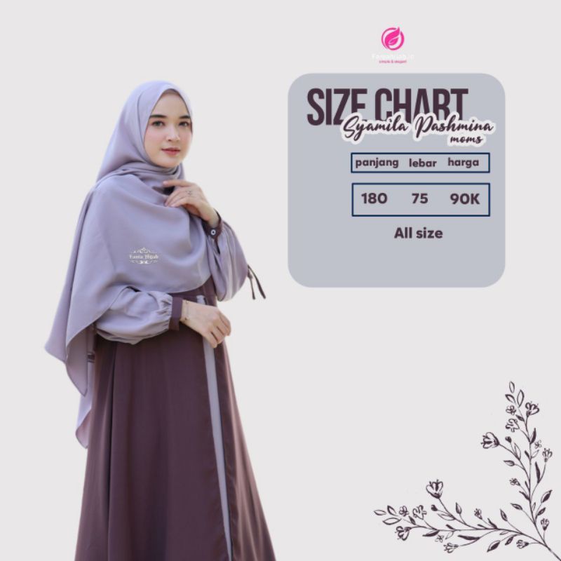 Syamila Pashmina Moms (Pashmina Dewasa) by Fania Hijab - Sarimbit Eid 2023