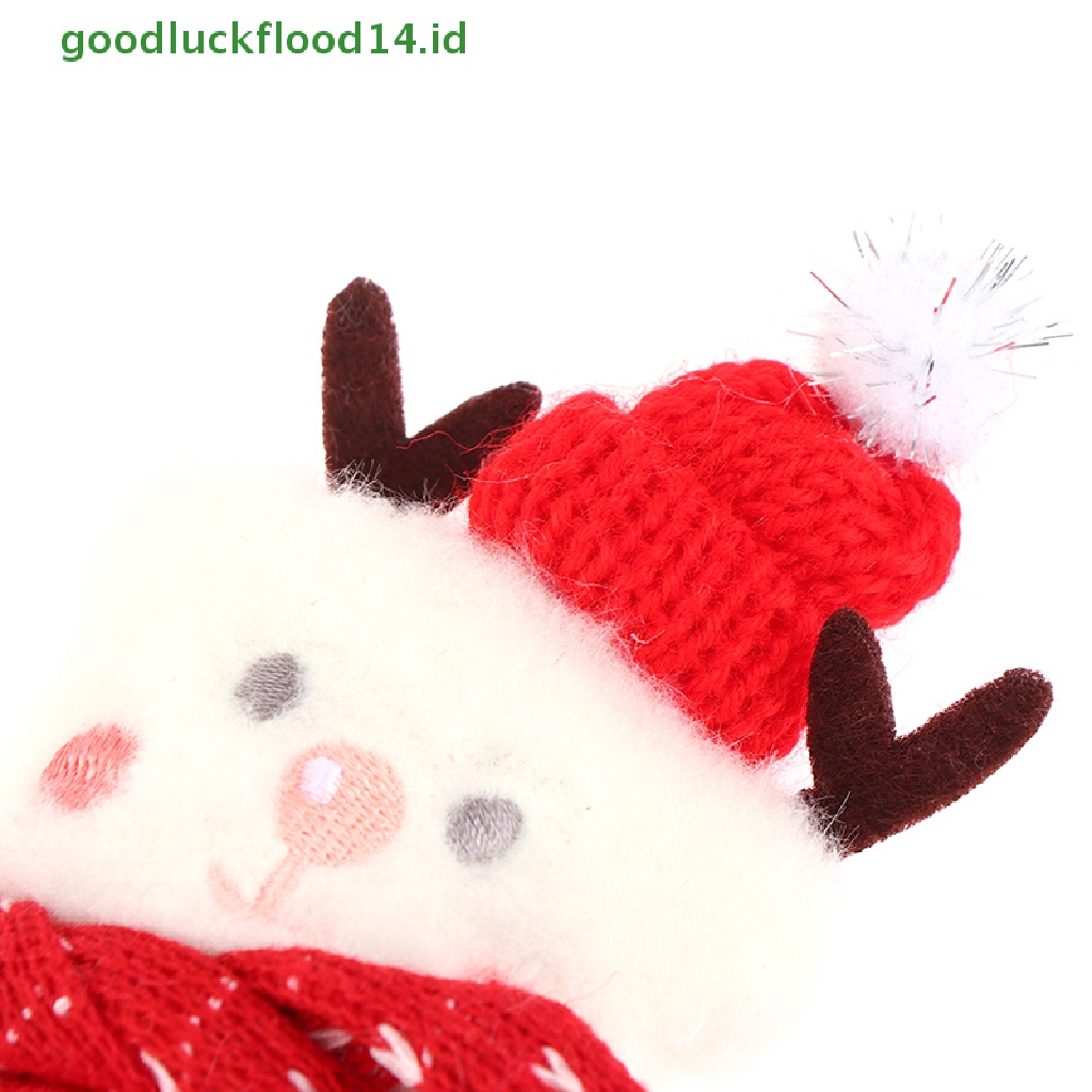 [GOOGFOUR] 2pcs/lot Kartun Mewah Natal Snowman Patch Lucu Kepala Kelinci DIY Aksesoris Isi Kapas Handmade Plush Decorations [TOP]