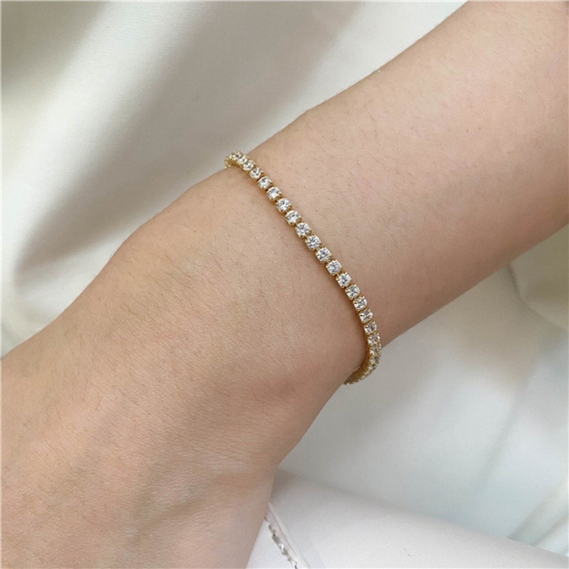 Ark.co - Marella tennis bracelet (3 Bars,gold,rosegold, gold multi) gelang permata simple minimalis