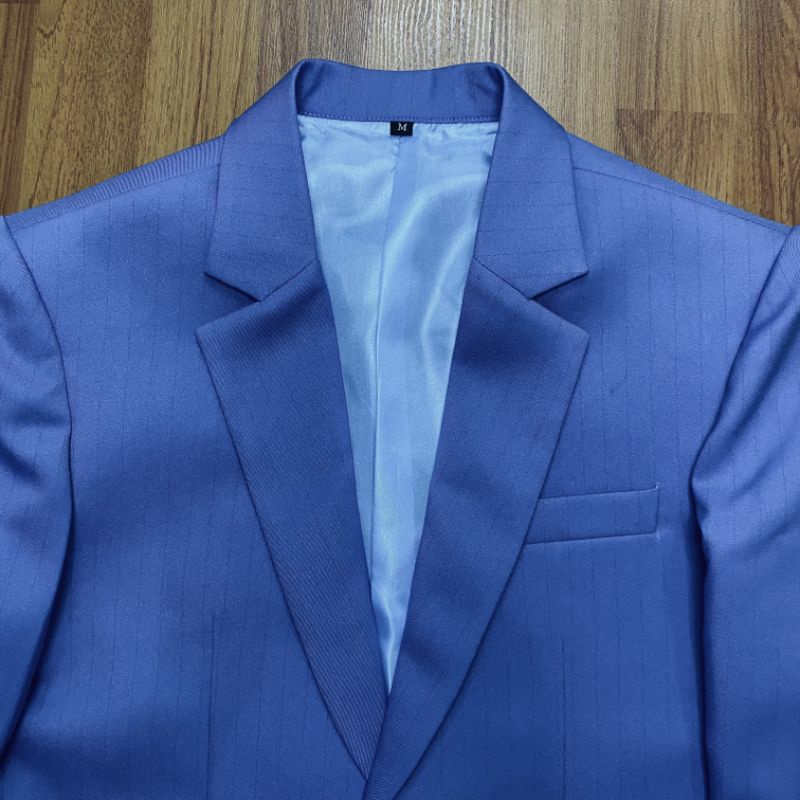 Mubeng - Elegant Jas Slimfit Blue Stripe Black (Limited)