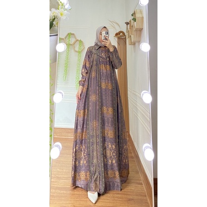 RANIKA DRESS |Jumbo Ready |Gamis Motif Terbaru Bahan Zara Premium/Gamis Zara silk premium /Gamis motif batik Zara Premium Terbaru