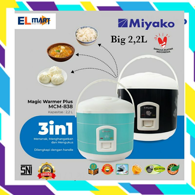 Miyako magic com 3in1 besar 2,2L MCM 838 - MCM838 2.2 Liter