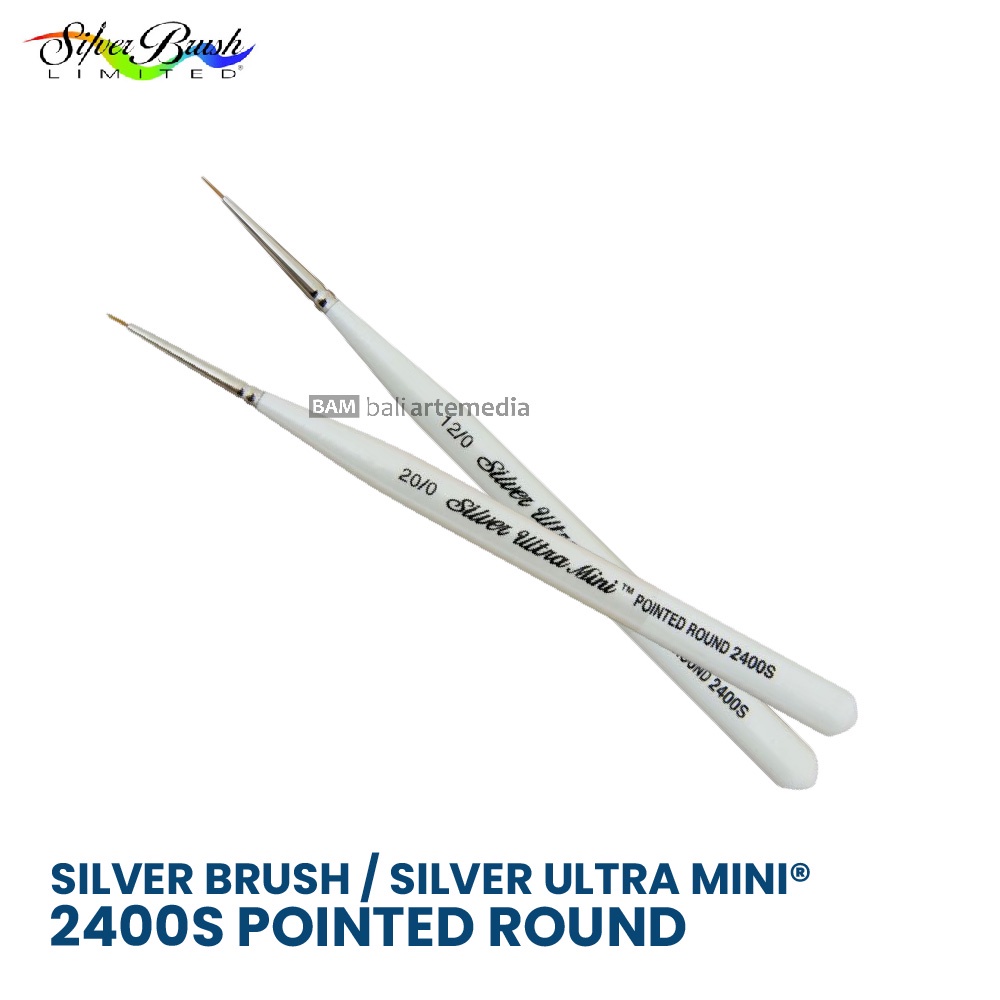Kuas Kecil Lukis Alat Menggambar Silver Brush/ Silver Ultra Mini® 2400S Pointed Round Terlaris By Bali Artemedia