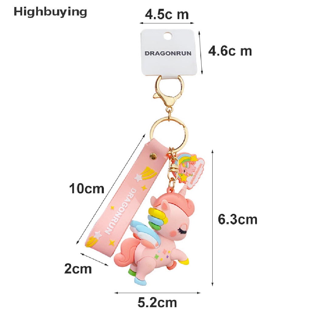 Hbid Gantungan Kunci Kartun Fairytale Rain Horse Untuk Wanita Lucu Car Keyring Bag Pendant Glory