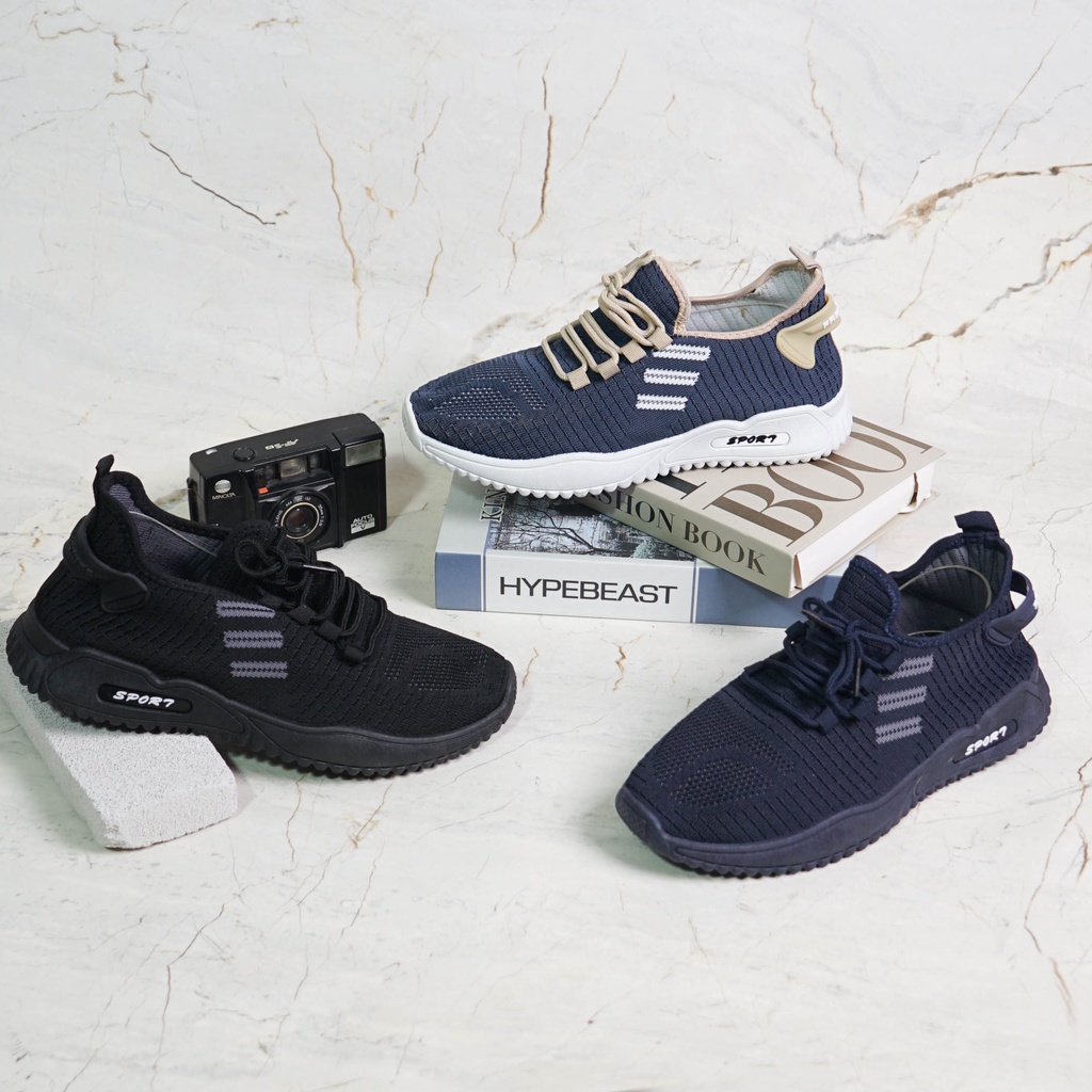 Dunkenstock CONAN 01 Sepatu Sneakers Pria Sepatu Kets Olahraga Sepatu Lari Kanvas Cowok Keren Sol Putih Kekinian