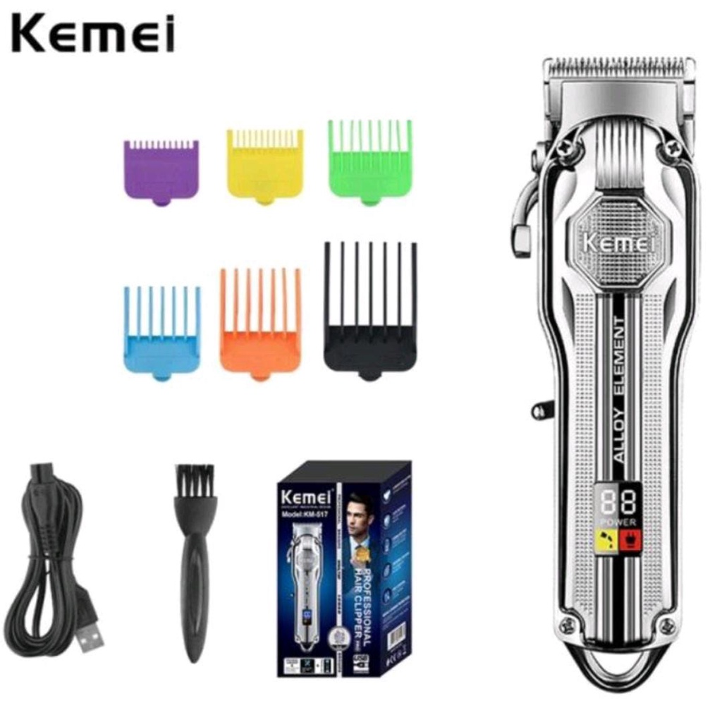 KEMEI 517 ORIGINAL Alat Cukur Cukuran Pangkas Rambut CAS Hair Clipper LCD KM517 KM-517