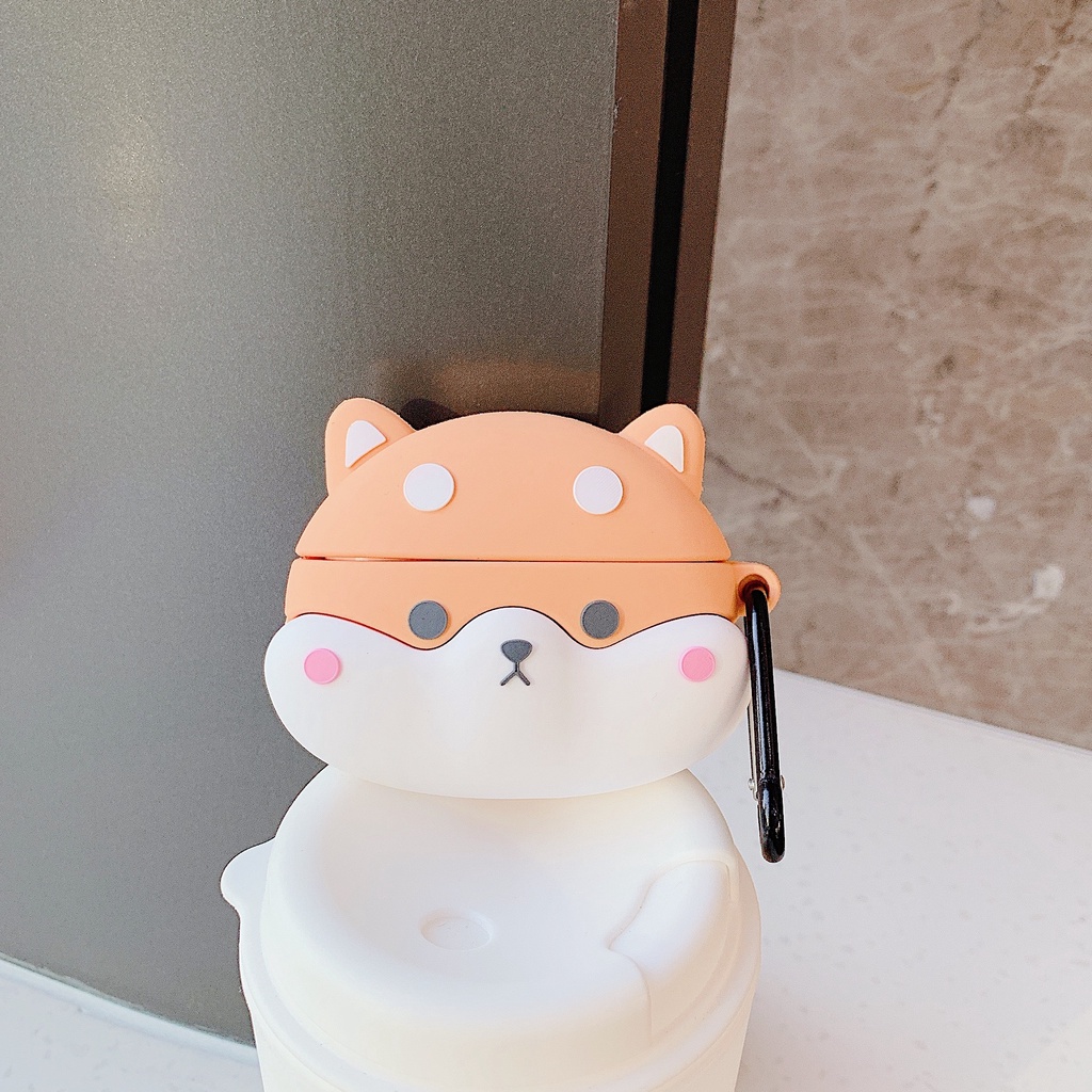 3d Cute Puppy Dog Shockproof Bluetooth Earphone Case Cover Untuk Airpods1 2 3 Pro I12 i13 Inpods 12 13 Pro Airpods3 Silikon Shell