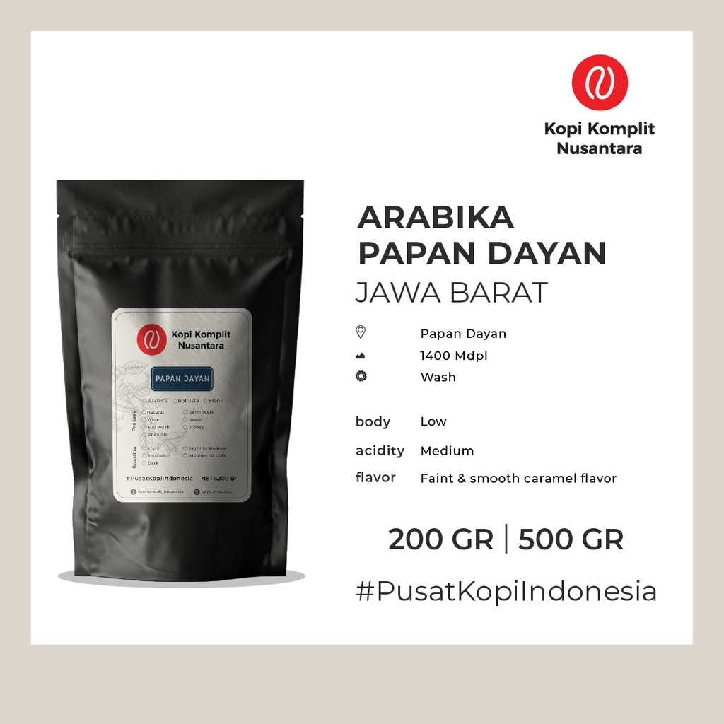 

Arabika Papandayan Medium Roasting - Kopi Biji dan Bubuk